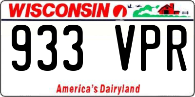 WI license plate 933VPR