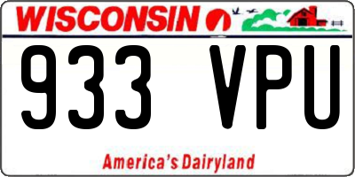 WI license plate 933VPU