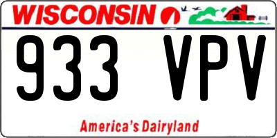 WI license plate 933VPV