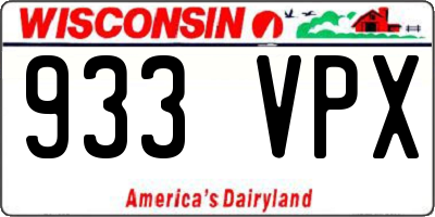 WI license plate 933VPX