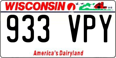 WI license plate 933VPY