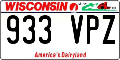 WI license plate 933VPZ
