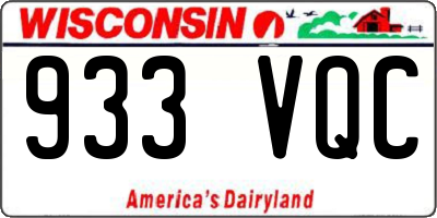 WI license plate 933VQC