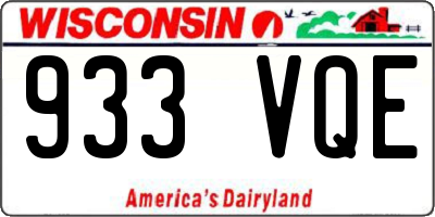 WI license plate 933VQE