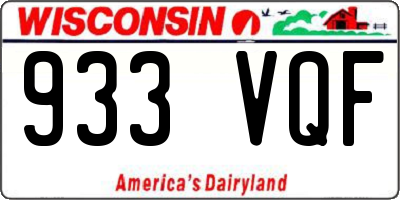 WI license plate 933VQF