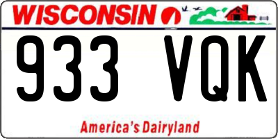 WI license plate 933VQK