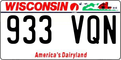 WI license plate 933VQN