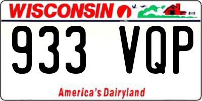 WI license plate 933VQP