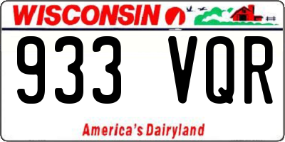 WI license plate 933VQR