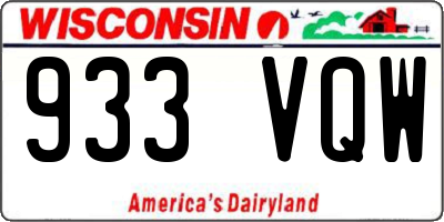 WI license plate 933VQW