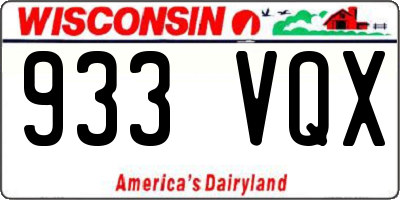 WI license plate 933VQX