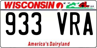 WI license plate 933VRA