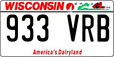 WI license plate 933VRB