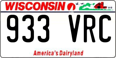 WI license plate 933VRC
