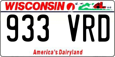WI license plate 933VRD