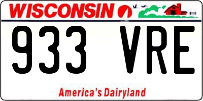 WI license plate 933VRE