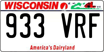 WI license plate 933VRF