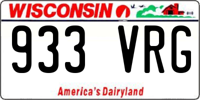 WI license plate 933VRG