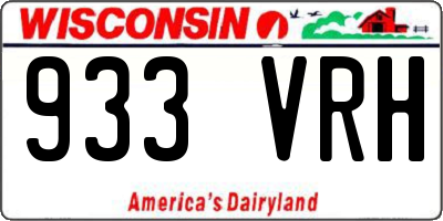 WI license plate 933VRH