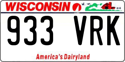 WI license plate 933VRK