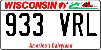 WI license plate 933VRL