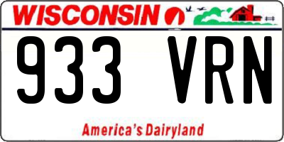 WI license plate 933VRN