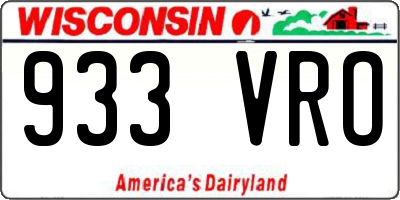 WI license plate 933VRO