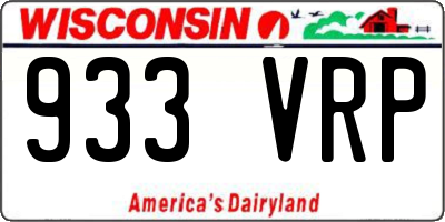 WI license plate 933VRP