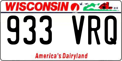 WI license plate 933VRQ