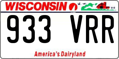 WI license plate 933VRR