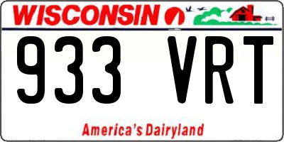 WI license plate 933VRT