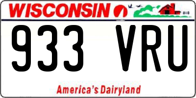 WI license plate 933VRU