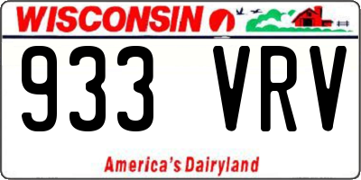 WI license plate 933VRV