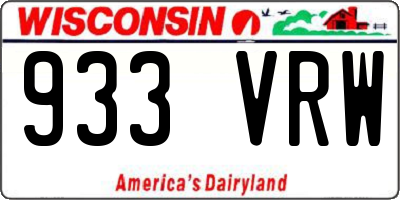 WI license plate 933VRW