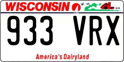 WI license plate 933VRX