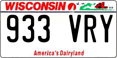 WI license plate 933VRY