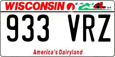WI license plate 933VRZ