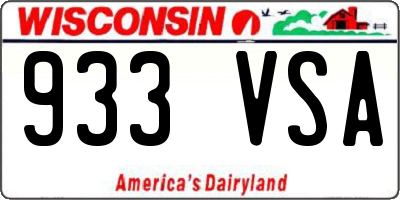 WI license plate 933VSA