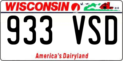 WI license plate 933VSD