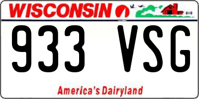 WI license plate 933VSG