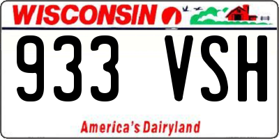 WI license plate 933VSH