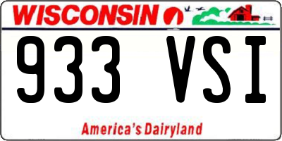 WI license plate 933VSI