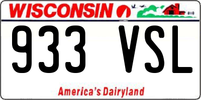 WI license plate 933VSL