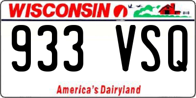 WI license plate 933VSQ