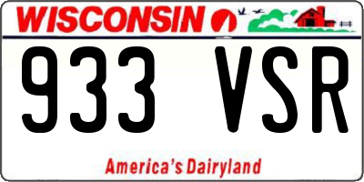 WI license plate 933VSR