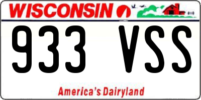 WI license plate 933VSS