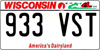 WI license plate 933VST