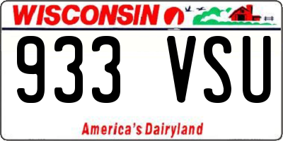WI license plate 933VSU