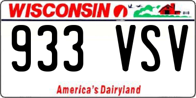 WI license plate 933VSV