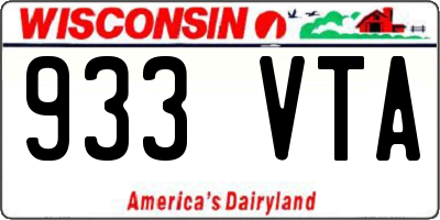 WI license plate 933VTA